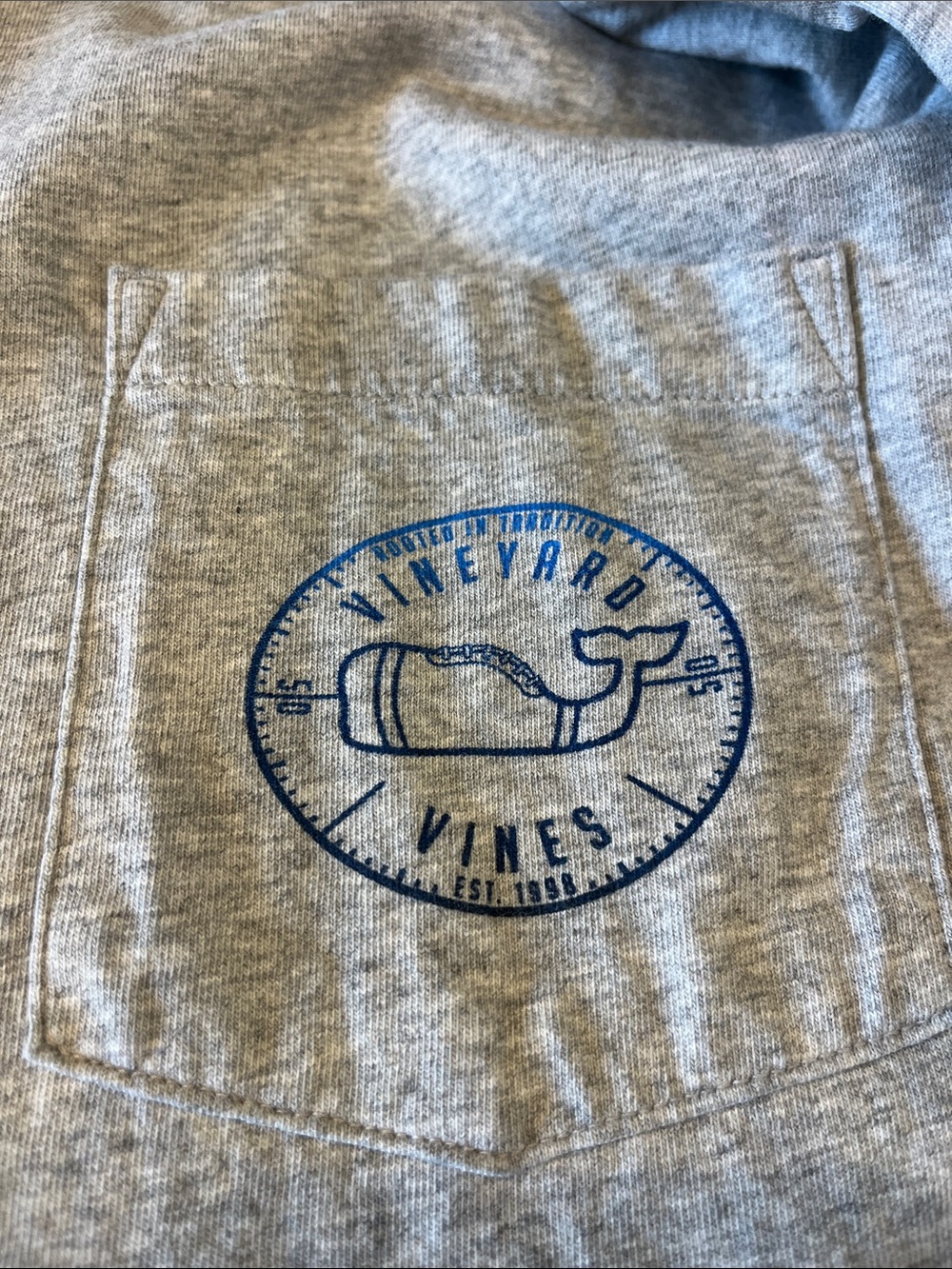 Vineyard Vines Heather Gray Football Long Sleeved T-Shirt